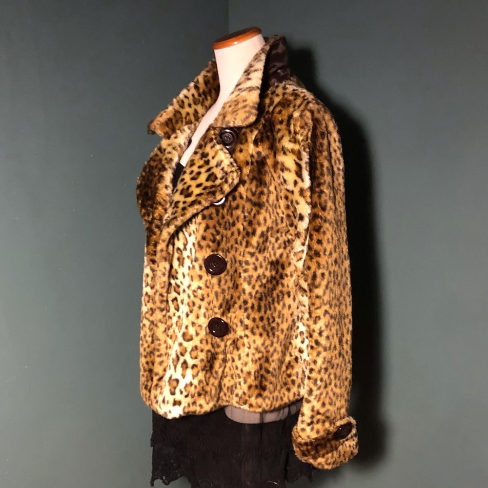 Vegan fur leopard coat vintage - Picture 4 of 7